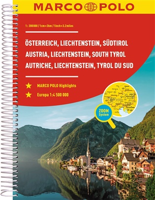 Rakousko, Lichtenštejnsko, Jižní Tyrolsko: autoatlas – Marco Polo -  kolektiv autorů